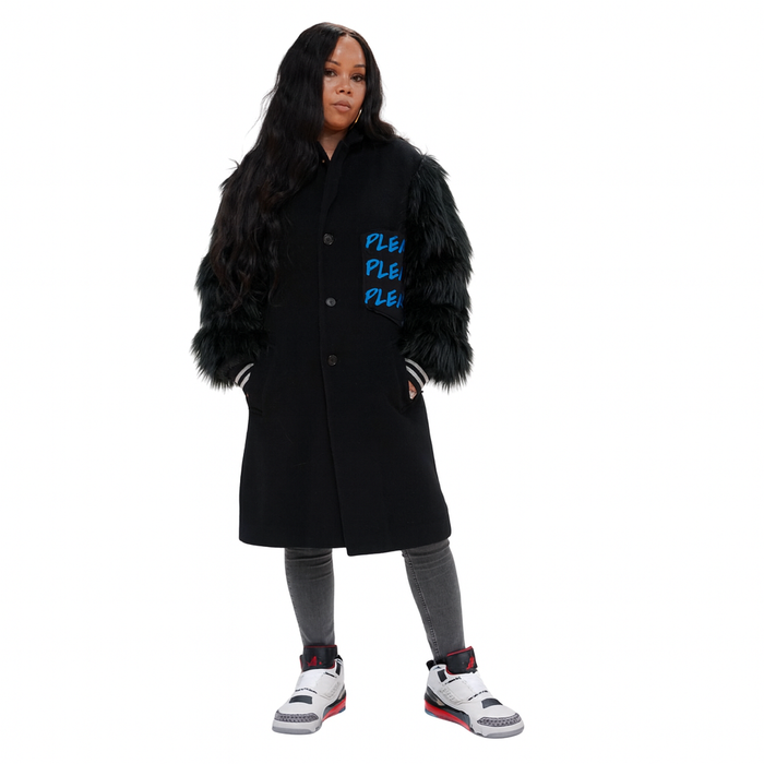 40 Acres x COINTEL She's Gotta Have It Jacket with Suede & Faux Feathers