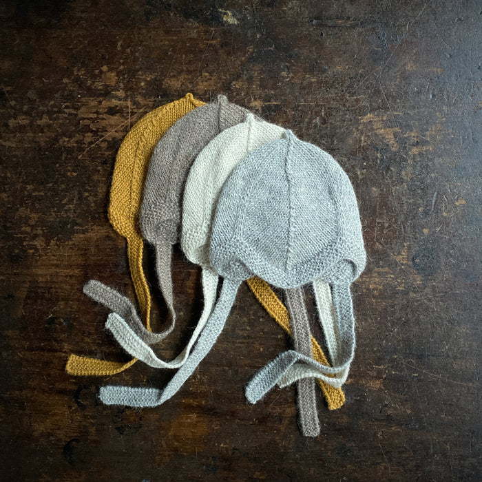 Baby Handknit Alpaca Bonnet - Oatmeal