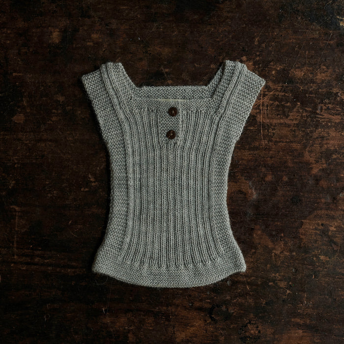 Baby & Kids Handknit Alpaca Rib vest - Light Grey