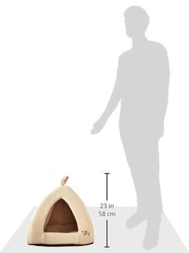 Best Pet Supplies - Cama para tienda de campaña, beige (Corduroy Beige), Medium (16" x 16")
