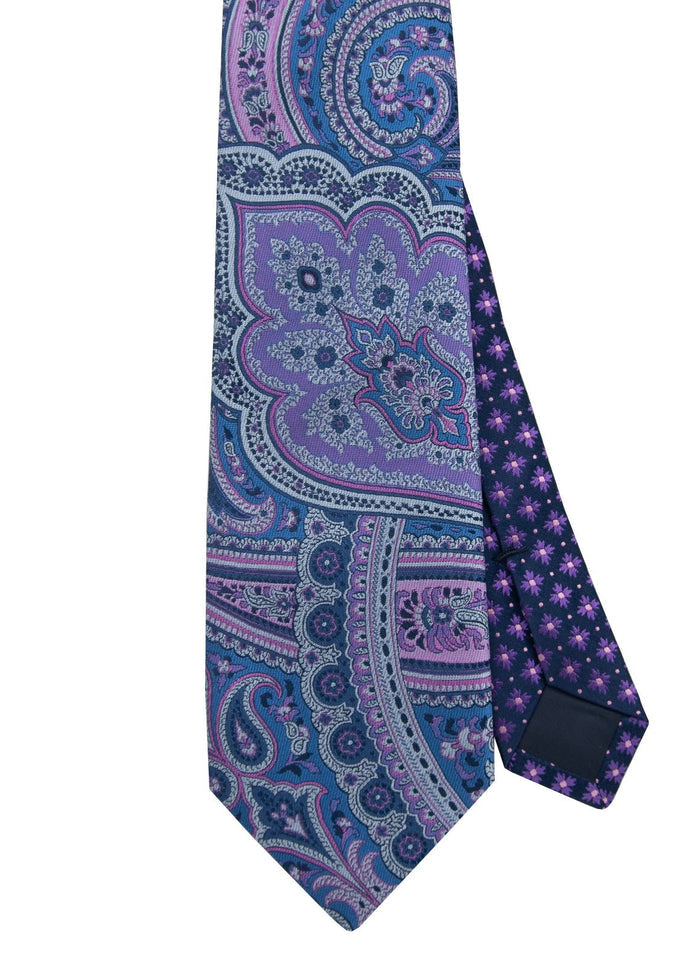 Blue/Purple Paisley Silk Neck Tie - 15134-83643 - Hammer Made