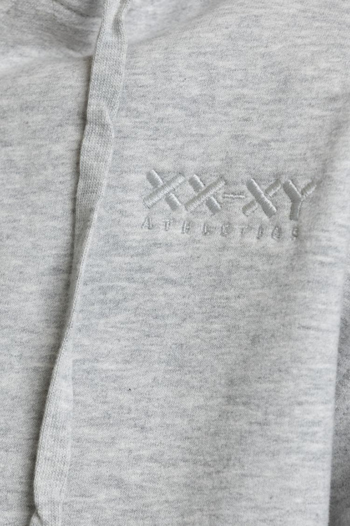 Gray sweatshirt with a brand logo on the chest || Light Heather Gray