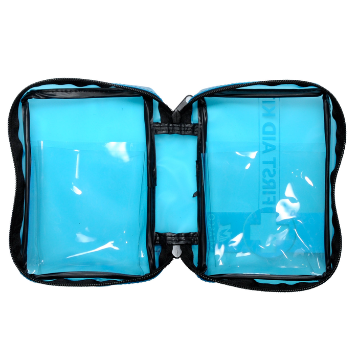 First Aid Bag Empty Transparent Blue MFASCO