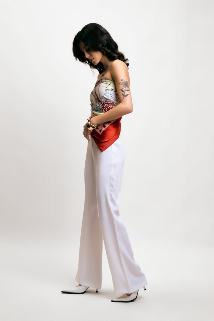 Flare Trousers with Front Seam