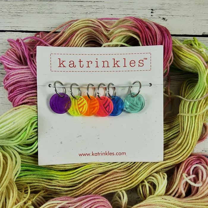 Katrinkles - Neon Yarn Ball Acrylic Stitch Markers