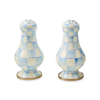 Mackenzie-Childs Salt & Pepper Shakers Sky Check Large