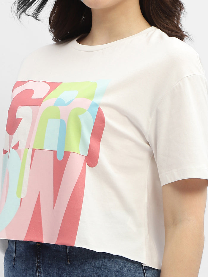 Madame Graphic Print White Cotton T-Shirt
