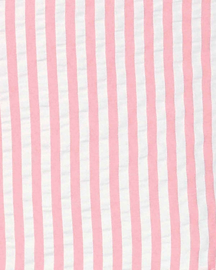 Maryanne Pink Striped Cotton Mix Short Sleeve Blouse - Image 4 - Country Collection