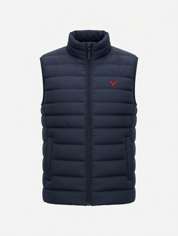 Men's Navy Blue Parachute Puffer Jacket (V Mono Gram) - Hinz Clothing