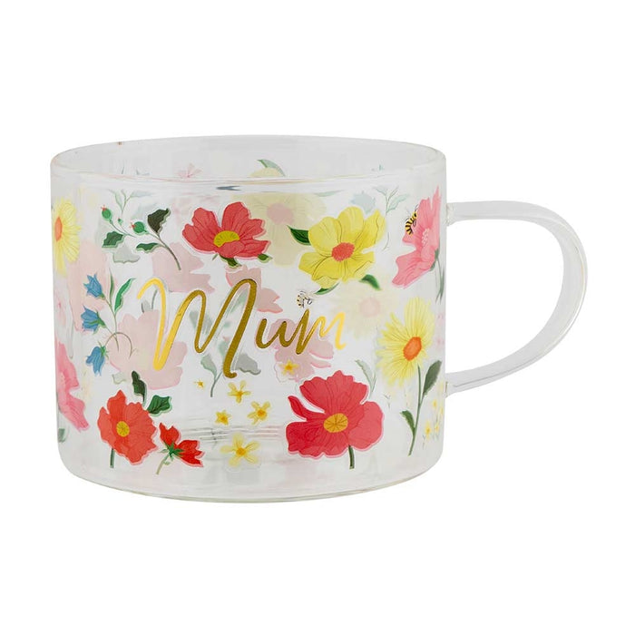 Mother'S Day Floral Glass Mug | Poundstretcher 543701