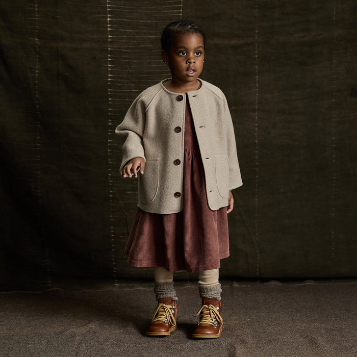 Mountain Kids Jacket - Boiled Merino Wool - Sand