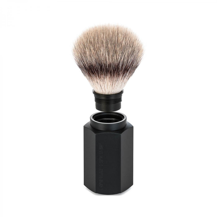 MÜHLE Hexagon Graphite Silvertip Fiber Shaving Brush, Detail