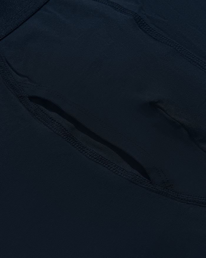 Navy Boxer Briefs W/ Fly 12-Pack, close-up of seams and fly.