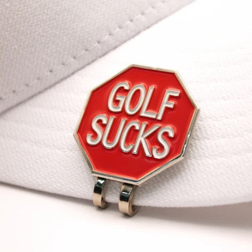 New Mulligan Hooligan Golf Sucks Ball Marker & Hat Clip