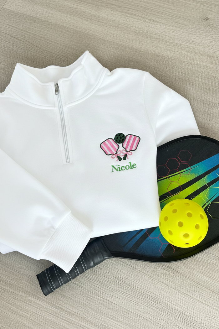Personalized Pickleball Quarter-Zip — Custom Name Embroidered Pullover