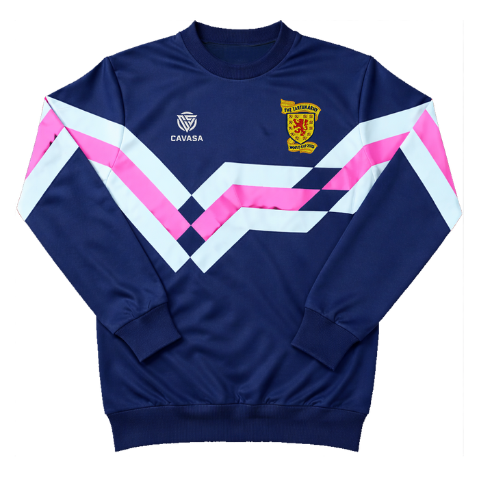 Tartan Army Retro 90s Inspired Sky Blue/Pink Sweatshirt