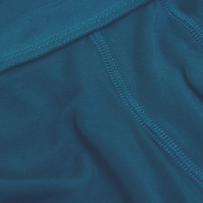 Teal Boxer Briefs 3-Pack close-up of stretch fabric and stitched seam.