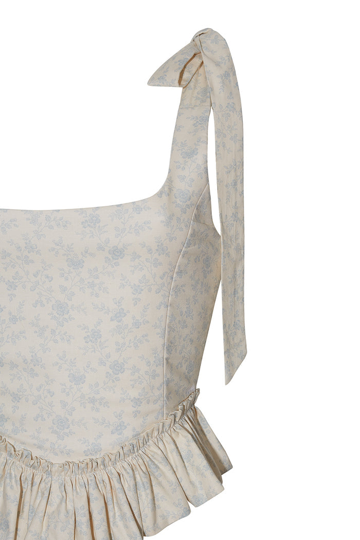 The Antoinette Corset in Ivory English Floral