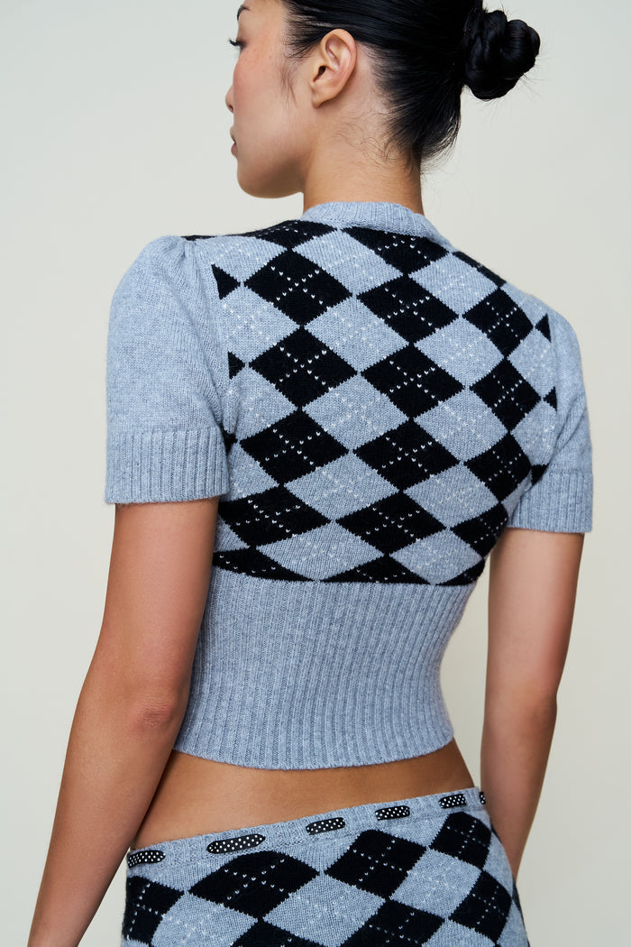THE SWEET ARGYLE WOOL CARDIGAN
