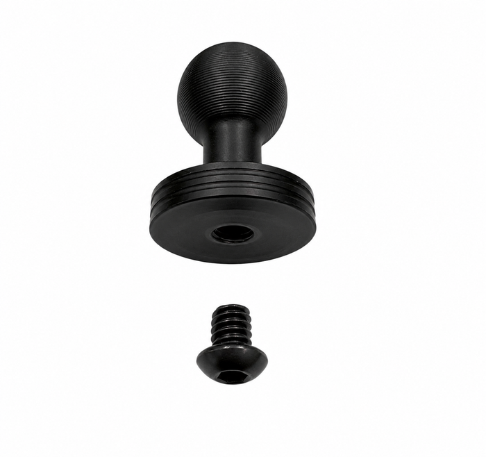 1/4" - 20mm FEMALE Aluminum Mounting Ball (Extra for NAV-Mount™ or L-Track Pro)  black round knob with black screw detached