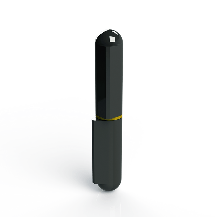 Steel weld-on hinge with brass pin