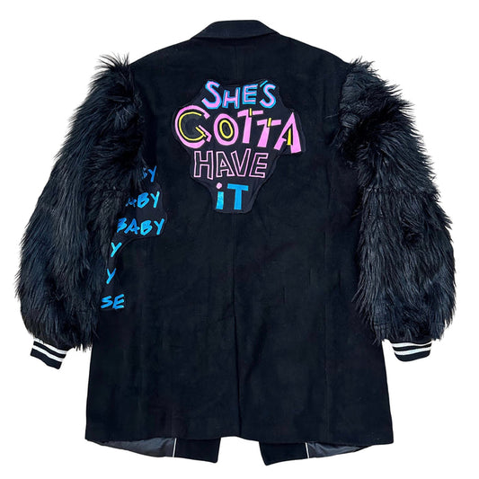 40 Acres x COINTEL She's Gotta Have It Jacket with Suede & Faux Feathers