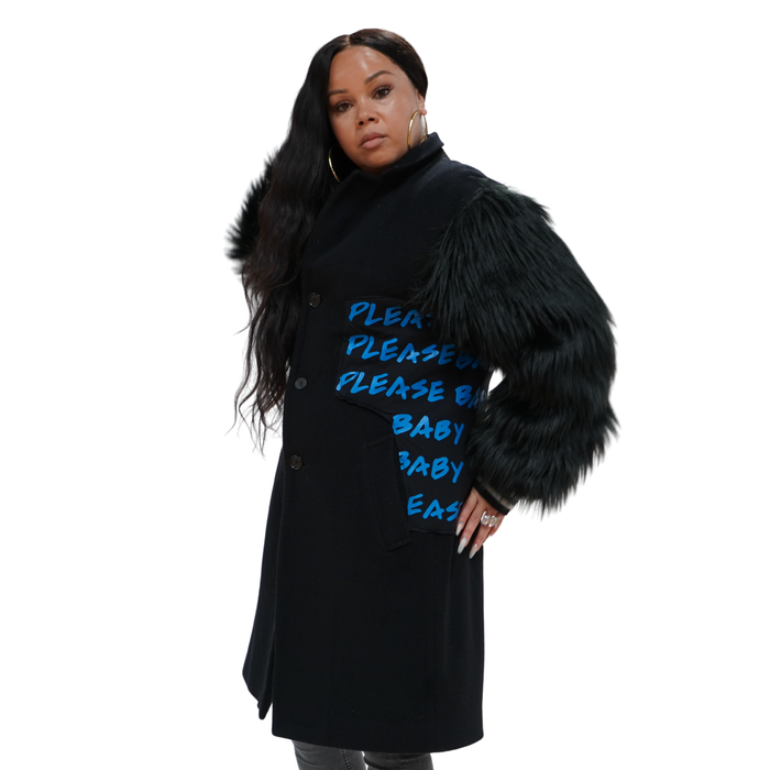 40 Acres x COINTEL She's Gotta Have It Jacket with Suede & Faux Feathers