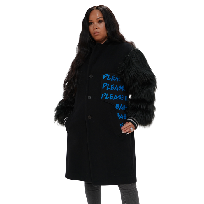 40 Acres x COINTEL She's Gotta Have It Jacket with Suede & Faux Feathers
