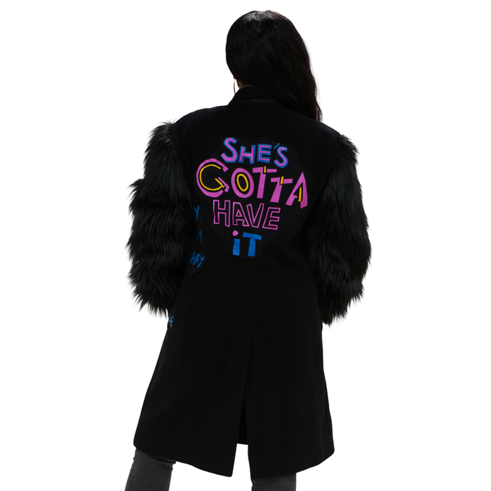 40 Acres x COINTEL She's Gotta Have It Jacket with Suede & Faux Feathers
