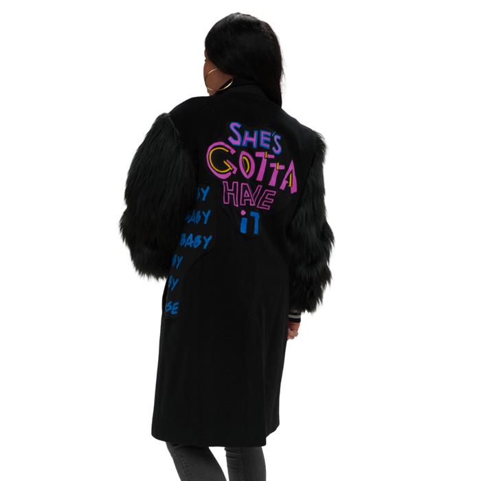 40 Acres x COINTEL She's Gotta Have It Jacket with Suede & Faux Feathers