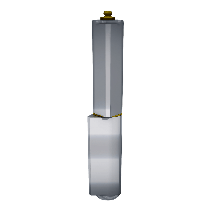 Steel weld-on hinge with brass pin and grease fitting