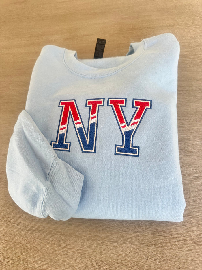 NY Retro Embroidered Crewneck Sweatshirt