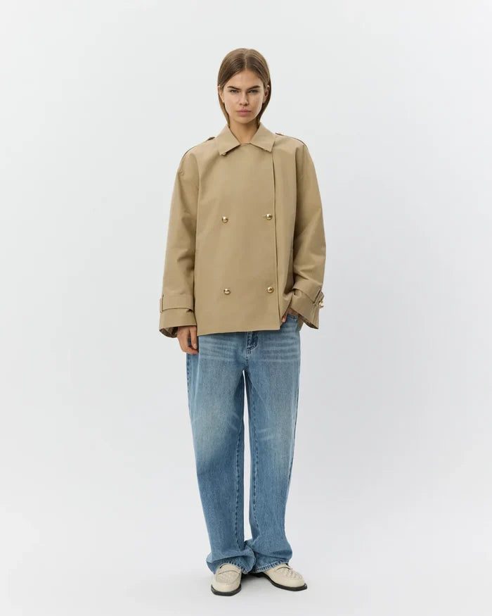 Adria Short Trench Coat - Camel