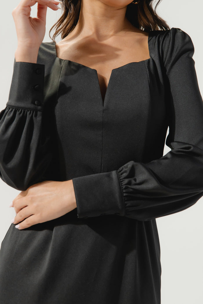 Adrienne Flounce Sweetheart Bodycon Midi Dress