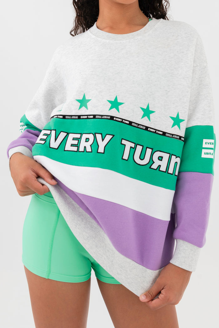 All-Stars Sweater in Snow Grey - Front Up Close