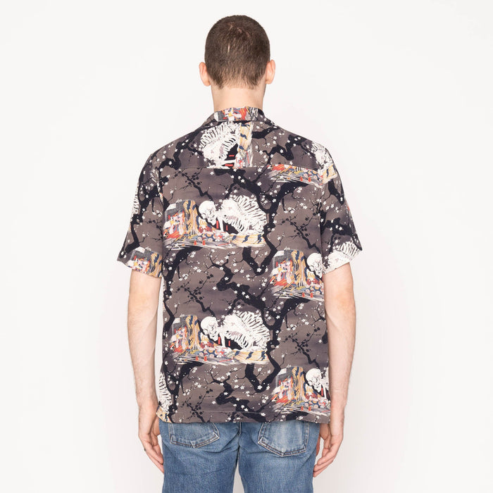 Aloha Shirt - Skeletons - Dark Grey by Naked & Famous Denim