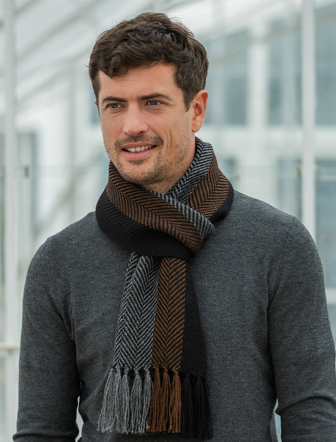 Brown, Grey & Black / One Size