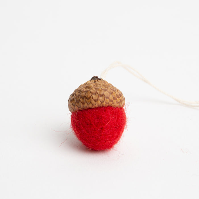 Amanita Red Felted Acorn Ornament