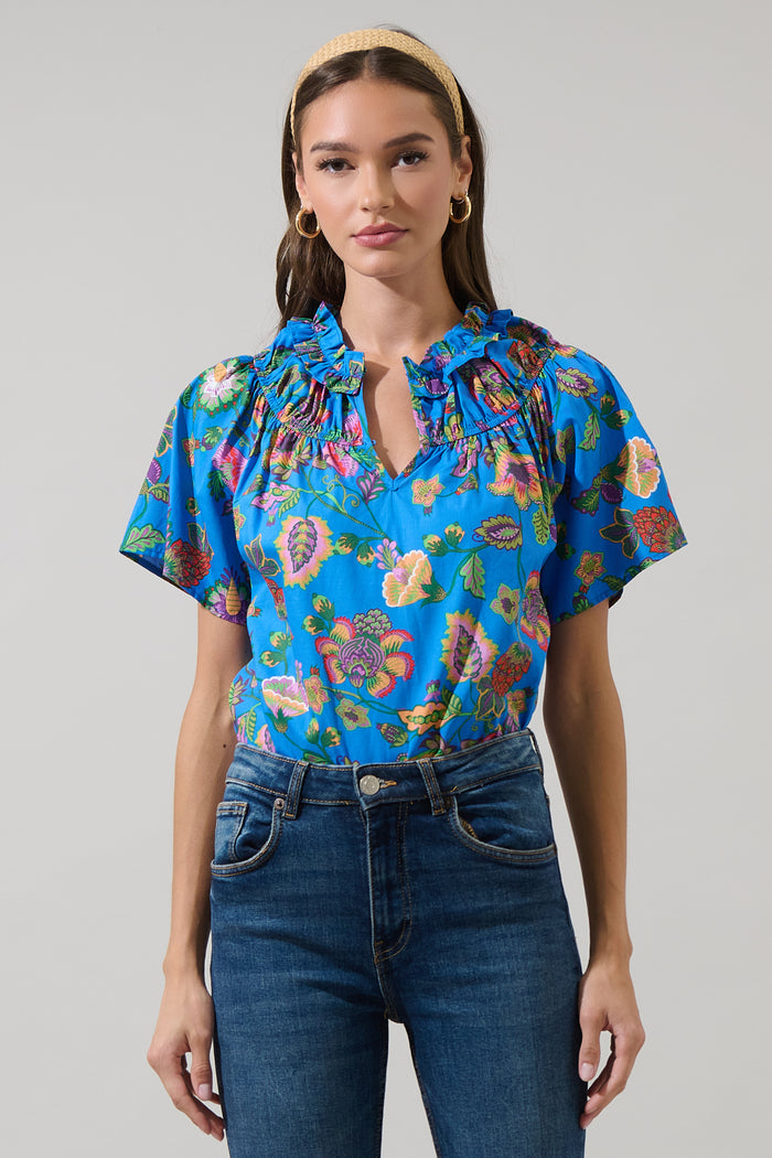 Anabelle Floral Darthy Smocked Top