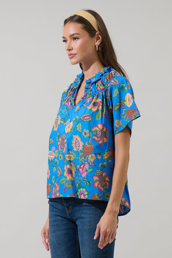 Anabelle Floral Darthy Smocked Top