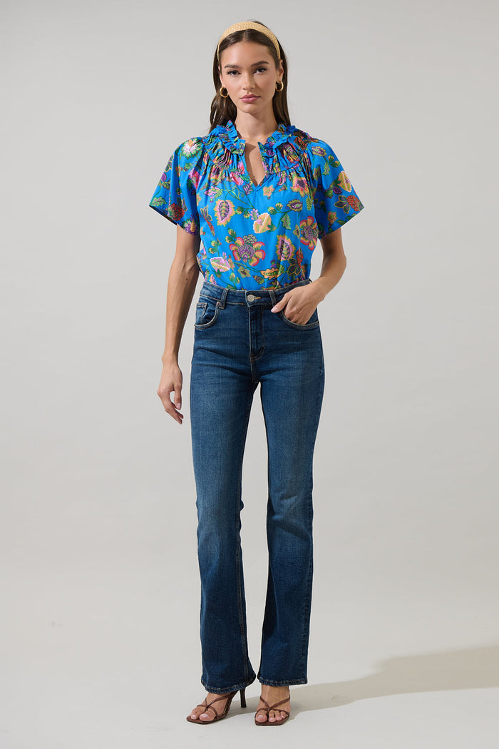 Anabelle Floral Darthy Smocked Top