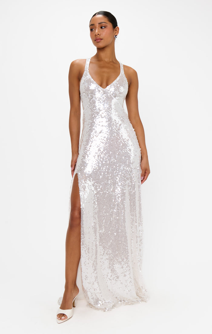 Anderson Maxi Dress ~ Ivory Shimmery Sequins