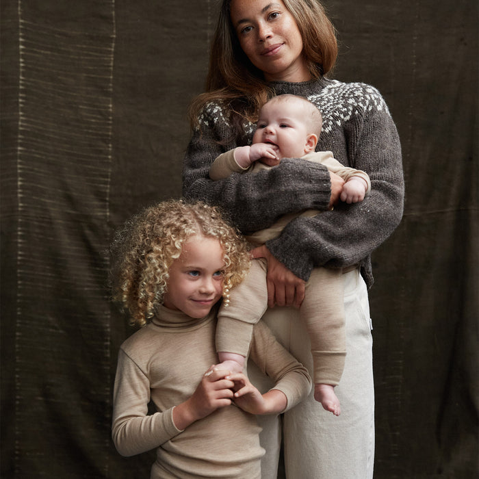 Auk Kids Top - Merino Wool & Silk - Sandstorm