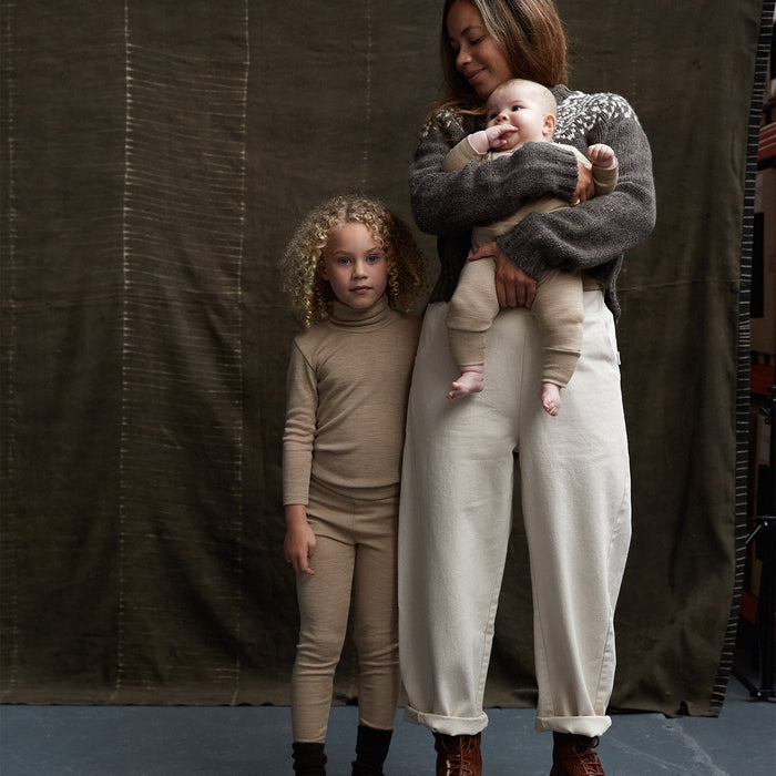 Auk Kids Top - Merino Wool & Silk - Sandstorm