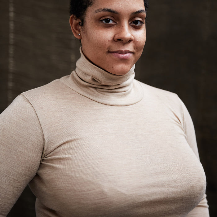Auk Women's Top - Merino Wool & Silk - Sandstorm
