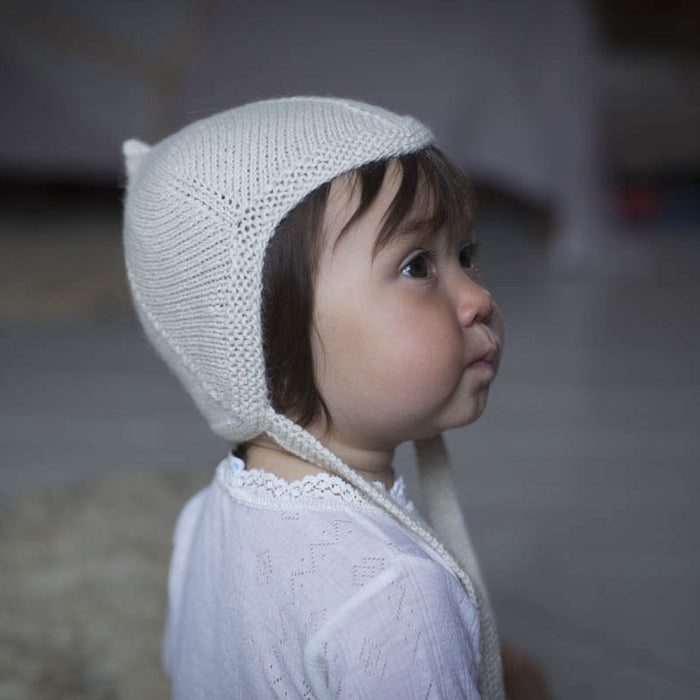 Baby Handknit Alpaca Bonnet - Natural