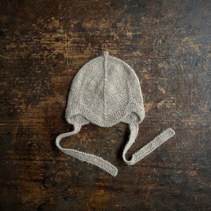 Baby Handknit Alpaca Bonnet - Oatmeal