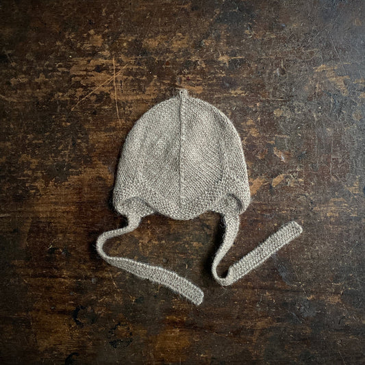 Baby Handknit Alpaca Bonnet - Oatmeal