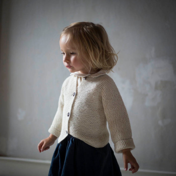 Baby Handknit Alpaca Cardigan - Natural