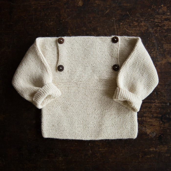 Baby Handknit Alpaca Sweater - Natural